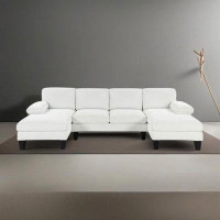 Latitude Run® 108" Modern Convertible Sectional U-shaped Sofa Couch With Double Chaise