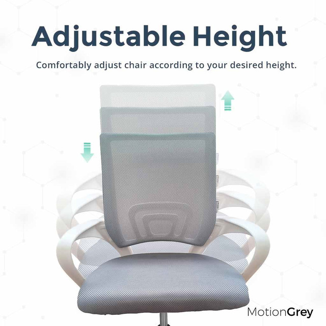 MotionGrey Mesh Series - Executive Ergonomic Computer Desk Home Office Chair with Mesh Back - White in Chairs & Recliners - Image 2