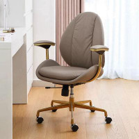 WONERD 36.22" Beige White  Solid back Office chair