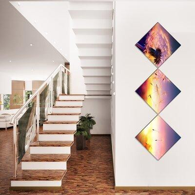 East Urban Home 'Dandelion at Sunset Freedom to Wish' Graphic Art Print Multi-Piece Image on Canvas in Arts & Collectibles