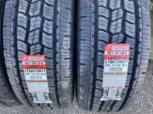***NEW*** 265/70/17 ALL TERRAIN MOTOMASTER (LOAD RANGE E) SET  OF 4 $1200.00 TAG#1927 (NEW7055210Q3) MIDLAND ONT. in Tires & Rims in Ontario - Image 3