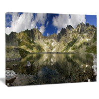 Made in Canada - Design Art Mountain Lake with Reflection - Wrapped Canvas Photographic Print