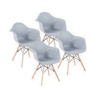 Corrigan Studio Kerriana Plastic Dining Chair with Beechwood Legs