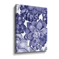Dakota Fields Very Peri Purple Blue Succulent Plants Garden Wall Watercolor VIII Gallery Wrapped