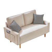 Ebern Designs Elegant Linen Sofa, Upholstered Sofa