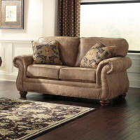 Lark Manor Ambrister 66" Rolled Arm Loveseat with Reversible Cushions