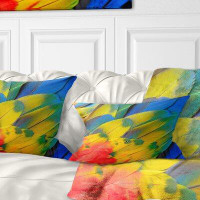 Made in Canada - East Urban Home Photography Scarlet Macaw Feathers Lumbar Pillow