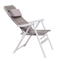 Latitude Run® Aluminum Alloy Lounge Chair Adjustable Recliner W/Pillow  Outdoor Camp Chair For Poolside Backyard Beach