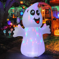 GOOSH Halloween Inflatable 5 FT Cute Ghost Outdoor Decorations with Magic Light