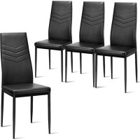 Latitude Run® Giantex Set Of 4 Dining Chairs, High Back Dining Side Chairs W/PVC Leather & Non-Slip Feet Pads, Easy To C