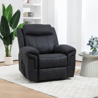 Hokku Designs Manual Recliner Chair with 8 Vibration Massage, Side Pockets, Black