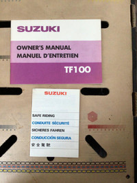 NOS 1978 Suzuki TF100 Mud Bug Owners Manual Kit Trail Farm For Sale
