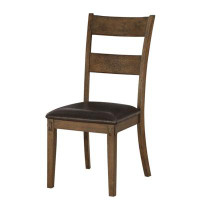 Red Barrel Studio Set Of Two Dark Oak Rubberwood Ladder Back Dining Chairs