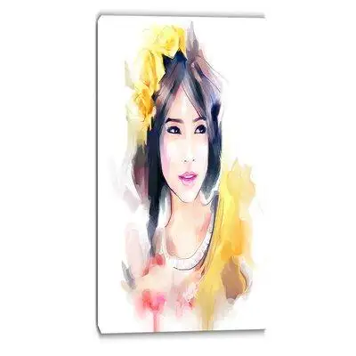 This 'Portrait of Beautiful Girl Contemporary' Painting is using high-quality fade resistant ink. Th...