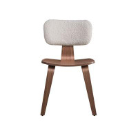 George Oliver Kaija Solid Wood Upholstered Back Side Chair in White