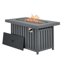 Latitude Run® 25" H x 43.3" W Polyresin Propane Outdoor Fire Pit Table