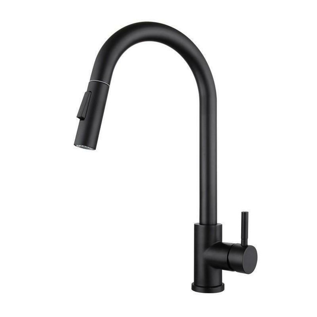 Matte Black Touch Kitchen faucet w Stainless Steel Pull Out Spray - Single Handle, 1 Hole in Plumbing, Sinks, Toilets & Showers - Image 3