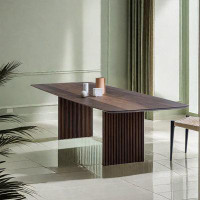 Loon Peak 86.61" Picture colour Solid Wood Rectangular Dining Table