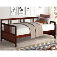 Red Barrel Studio Red Barrel Studio® Twin Daybed Frame, Wooden Sofa Bed Guest Bed With Rails & Wood Slat Support, Dual-U