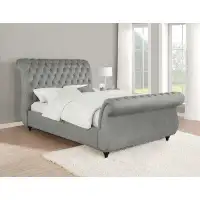 Willa Arlo™ Interiors Bejarano King Tufted Upholstered Low Profile Sleigh Bed