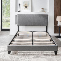 Ebern Designs Upholstered Platform Bed Frame ,Wood Slat Support, Easy Assembly