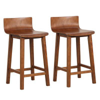 George Oliver Itsuko Solid Wood 24.5'' Counter Stool