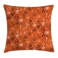 East Urban Home Ambesonne Occult Throw Pillow Cushion Cover, Diverse Western Aztec Alchemy Over Colourful Backdrop Power