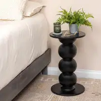 Joss & Main Round Mango Wood Over-Sized Bubble End Table