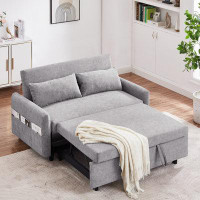 Ebern Designs Pull Out Sleep Sofa Bed, Loveseat Sofa Couch With Adjsutable Backrest With 2 Soft Pillows