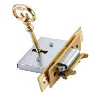 UNIQANTIQ HARDWARE SUPPLY Brass Square Full Mortise Lock with Two Skeleton Keys for Roll Top Desk