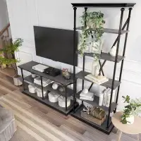 Wade Logan Athon Metal 2-Piece Console Table and Bookcase Set