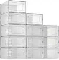 NEW 12 PACK STACKABLE SHOE BOX STORAGE 12720SS