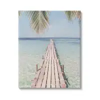 Stupell Industries Stupell Industries Tropical Dock On Beach Framed Floater Canvas Wall Art Design By Sisi And Seb