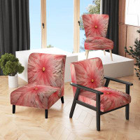 Red Barrel Studio Vintage Ethereal Pink Retro Flower II - Upholstered Modern Accent Chair