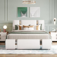 Ivy Bronx Full Size Upholstered Faux Leather Platform bed with a Hydraulic Storage System