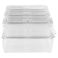 Prep & Savour 10 Pcs Refrigerator Organizer Bins Food Containers With Various Size Storage Bins For Fridge, Countertop,