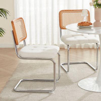 Beachcrest Home Kubiak Boucle Upholstered Side Dining Chairs