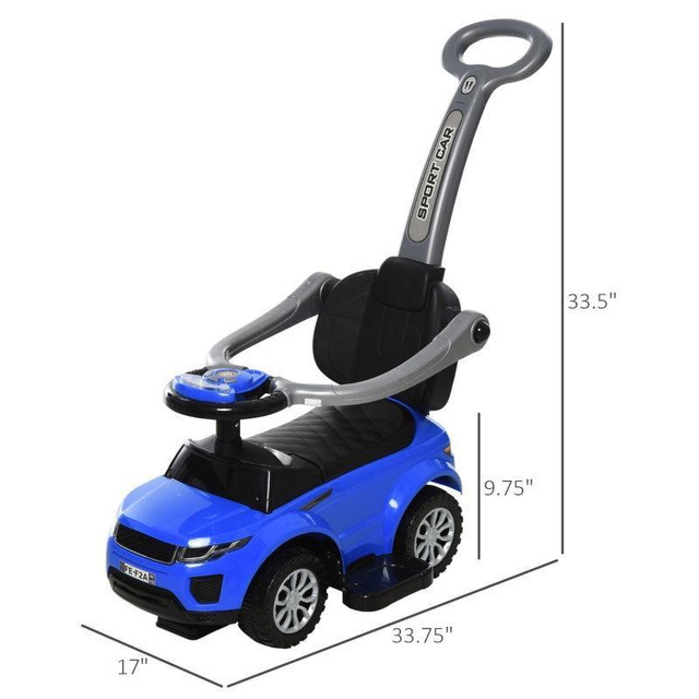 2 IN 1 KID RIDE ON PUSH CAR STROLLER SLIDING RIDE ON CAR WITH HORN MUSIC LIGHT FUNCTION SECURE BAR RIDE ON TOY FOR BOY G in Toys & Games - Image 3