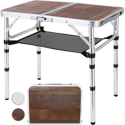 Rubbermaid Folding Picnic Table,3 Adjustable Height Camping Table With Mesh Layer Small 2Ft Portable Metal Tables With A in BBQs & Outdoor Cooking