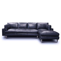 17 Stories Sienna Genuine Leather Sofa and Chaise