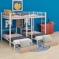 Mason & Marbles Kardinya Full Over Twin & Twin Triple Bunk Bed with Drawers