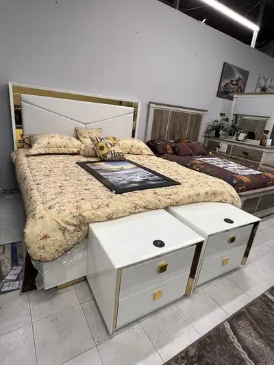 Luxury look Bedroom set in White !!  Huge Furniture Sale !!