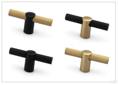 Renate Knurled Designer Pulls & T-Knob by Citterio Giulio - T-Knob, 160, 320 & 640 Pulls - Available in 4 Finishes  MHE in Cabinets & Countertops