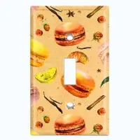WorldAcc Metal Light Switch Plate Outlet Cover (Colourful Macaron Treat Orange  - Single Toggle)