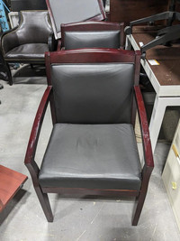 Vinyl Leather Wooden Visitor Chair-Excellent Condition-Call us now!