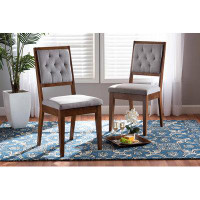 Wildon Home® Lefancy  Gideon Modern and  and Walnut Brown Finished Wood 2-Piece Dining Chair Set