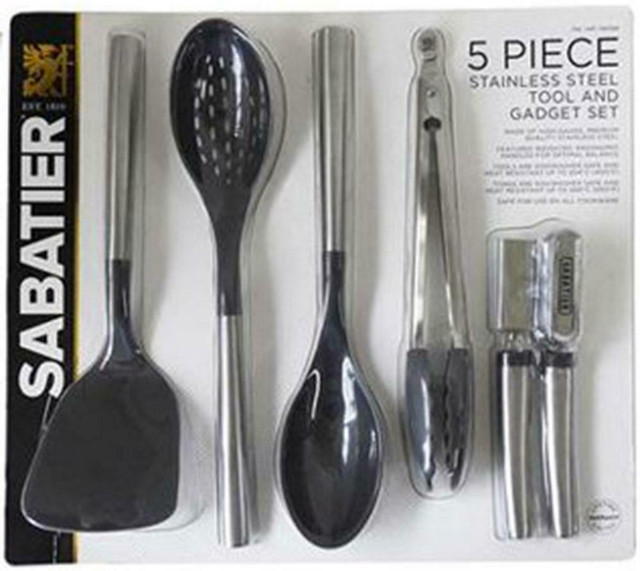 SABATIER® 5-PIECE STAINLESS STEEL KITCHEN SET -- Includes can opener, tongs, spoons, and turner! -- Only $29.95 per set! in Kitchen & Dining Wares - Image 4