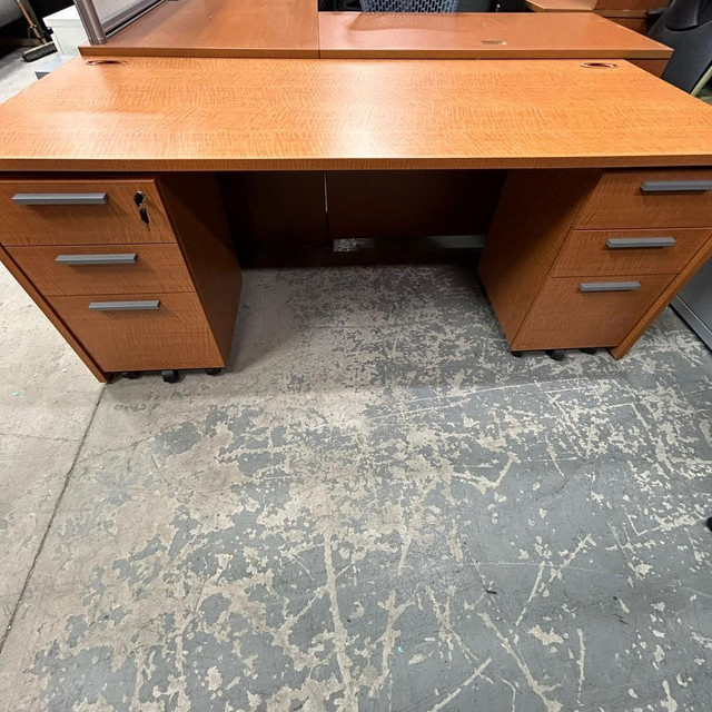 Global Straight Desk with Pedestal-Excellent Condition-Call us now! in Desks in Toronto (GTA) - Image 3