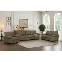 Darby Home Co Living Room Sofa With Storage Sofa 1+2+3 Sectional Grey Faux Leather-34.5" H x 59.45" W x 31.89" D