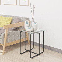 GZMWON Modern Tempered Glass End Table